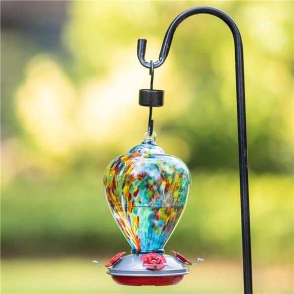 Hummingbird Feeders for Outdoors Hanging,Hummingbird Gifts for Women,Blown Glass - Picture 2 of 7